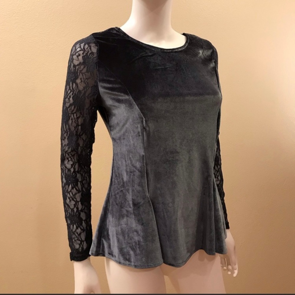 Reborn Velvet and Lace Glare Top